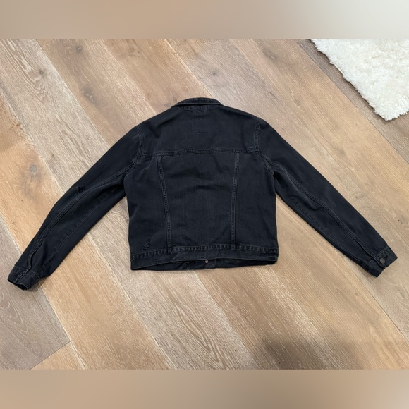 Abercrombie & Fitch Distressed Faded Black Denim Jacket - Picture 6 of 8